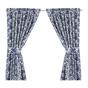 일루일루,EMMIE KVIST Curtains with tie-backs, 1 pair, blue
